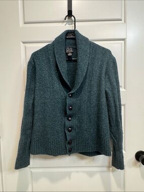 Jos. A. Bank Dark Teal Shawl-Collar Button Cardigan
